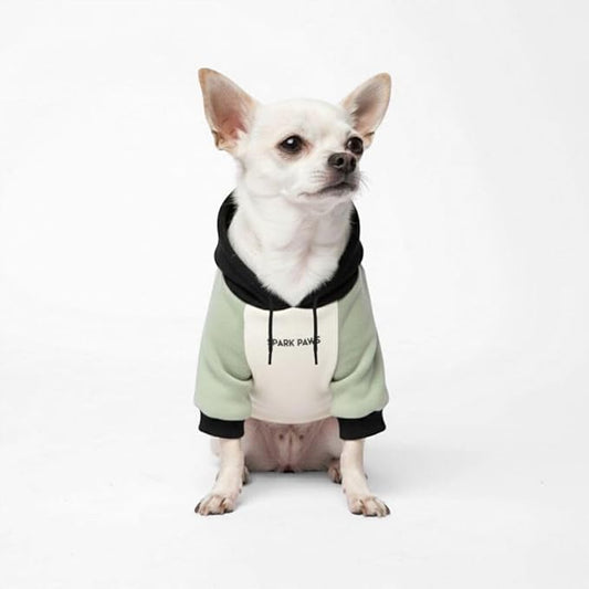 Spark Paws Dog Hoodie – Premium Dog Sweater for Small, Medium, and Large Dogs | Warm Outfits for French Bulldogs, Pitbull, Puppy, Winter Jacket Alternative - Olive Cream - S