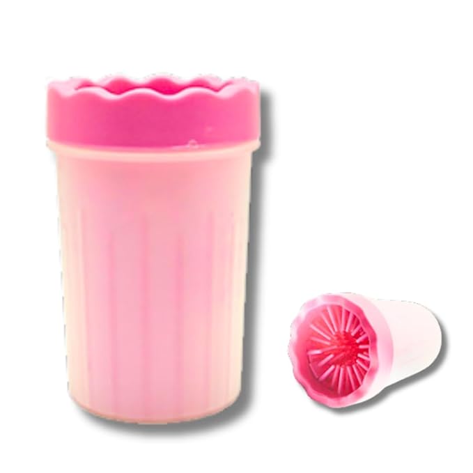 Portable Dog Paw Cleaner - Premium Quality, Eco-Friendly Silicone, Blue, Medium + Large Size for Pet Supplies and Accessories (Pink)