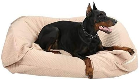 4Knines Luxury Dog Bed Cover – Waterproof Cover for Dog Bed – Heavy Duty Quilted Material – Durable, Machine Washable – USA Based Brand – Extra Large (Tan)