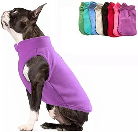 JACKO & CO - Fleece Vest Dog Sweater with Leash Ring - Soft, Warm & Lightweight Pullover Coat for Small & Medium Dogs, Puppies & Cats - Cozy Fall/Winter/Spring Pet Jacket (Purple, XX-Large 25-35lbs)