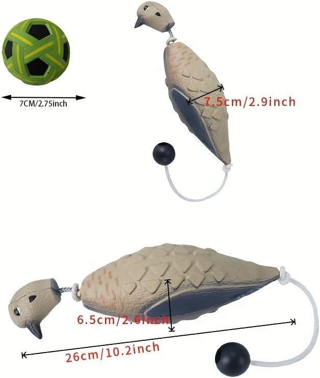 Dead Bird Dummy Bumper for Hunting Dog Training - EVA Foam Dog Toy Decoy for Outdoor Waterfowl Retriever (Training Ball Included)