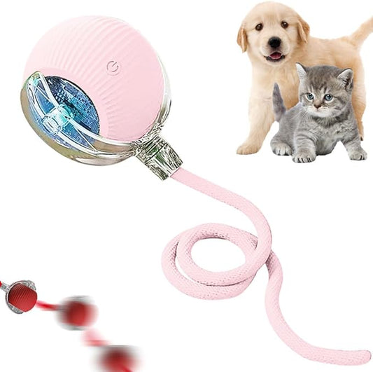 Interactive Cat Toy, 2025 New Cat Toy for Indoor Cats, Intelligent Rolling Ball Toys, Kitten Toys for Bored Indoor Cats/Dogs (Pink)