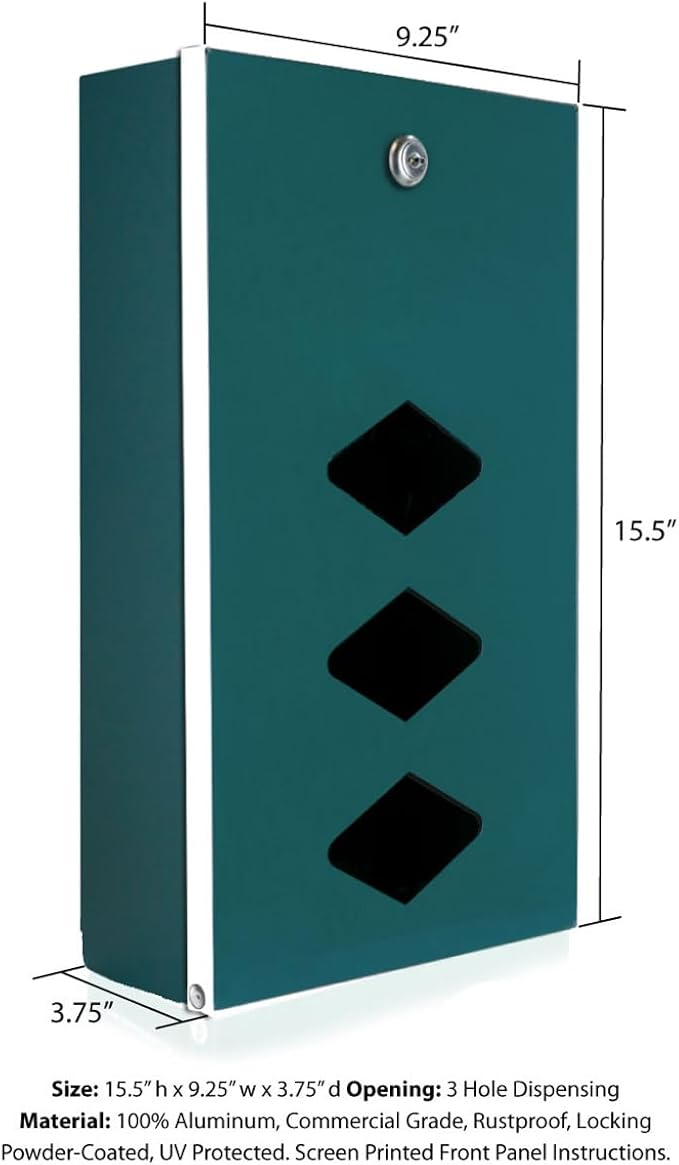 DISPENSE-ART™ collection "Mountain Landscape" - Custom UV printed design on rust-proof aluminum starter dog waste station/roll bag system - Includes 400 dog waste bags & 10x12 Sign