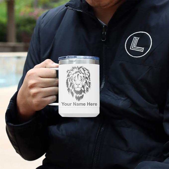 LaserGram 15oz Vacuum Insulated Coffee Mug, Chihuahua Dog, Personalized Engraving Included (White)