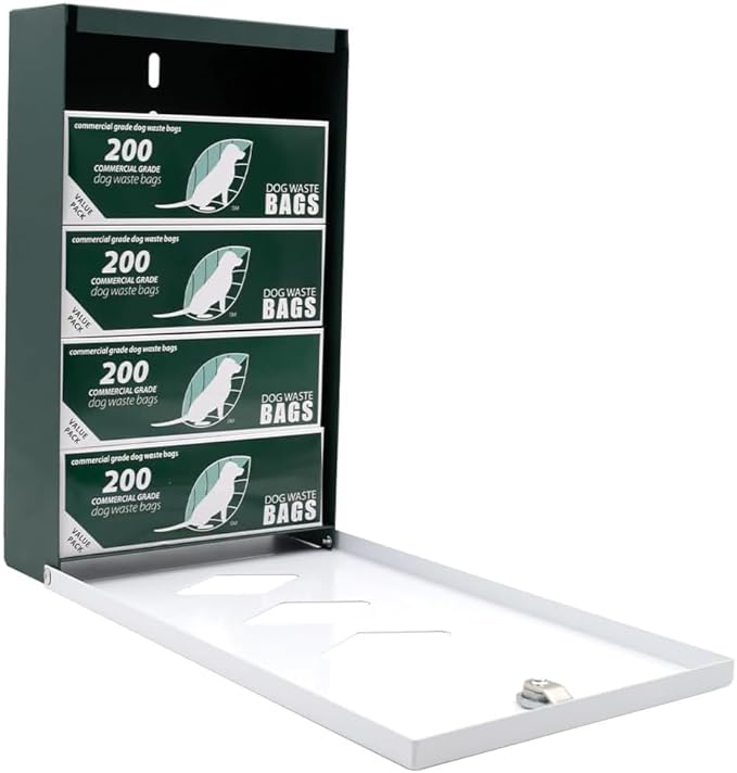 DISPENSE-ART™ collection "Starry Night" - Custom UV printed design on rust-proof aluminum starter dog waste station/roll bag system - Includes 400 dog waste bags & 10x12 Sign