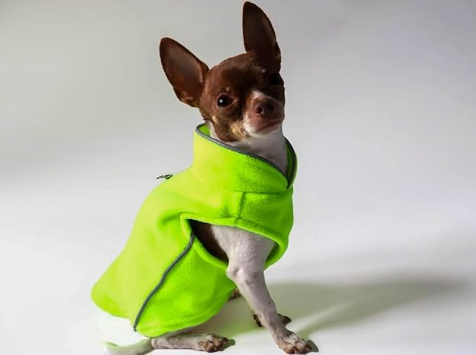 JACKO & CO - Fleece Vest Dog Sweater with Leash Ring - Soft, Warm & Lightweight Pullover Coat for Small & Medium Dogs, Puppies & Cats - Cozy Fall/Winter/Spring Pet Jacket (Lime Green, XS 2-4lbs)