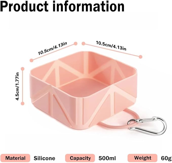 2-Pack Silicone Collapsible Dog Bowls, Portable Foldable Expandable Travel Pet Dog Cat Bowls, Pet Feeding Watering Dish for Walking Parking Traveling (Gray & Pink)