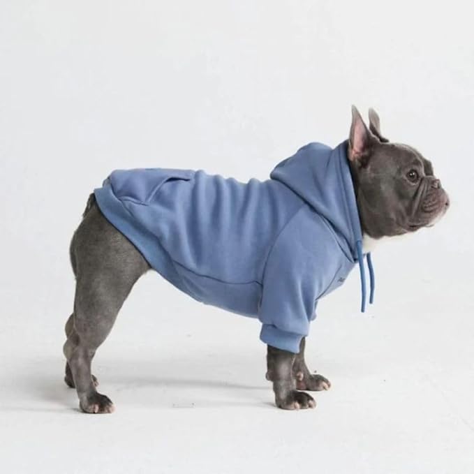 Spark Paws Dog Hoodie – Premium Dog Sweater for Small, Medium, and Large Dogs | Warm Outfits for French Bulldogs, Pitbull, Puppy, Winter Jacket Alternative - Slate Blue - XL