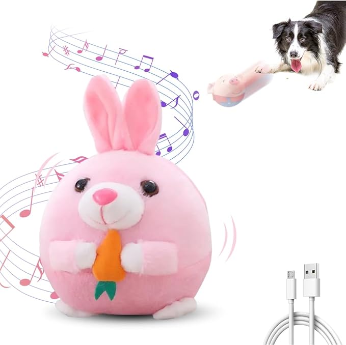 Dog Toys for Small Large Dogs,Puppy Toys to Keep Them Busy,Moving Interactive Squeaky Dog Toy,Active Moving Pet Plush Toy,Small Dog Toys (Rabbit)