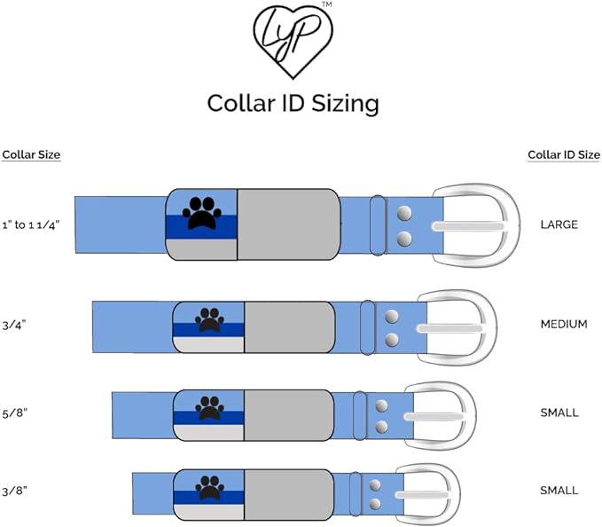 LYP Soundless Slide-On Collar ID Tag - Deep Engraved Silicone – Engraving Will Last - Pet ID Tags, Dog Tags, Cat Tags (Blue, Small)