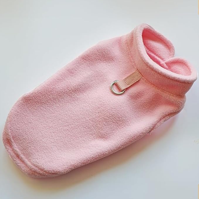 JACKO & CO - Fleece Vest Dog Sweater with Leash Ring - Soft, Warm & Lightweight Pullover Coat for Small & Medium Dogs, Puppies & Cats - Cozy Fall/Winter/Spring Pet Jacket (Pink Lemonade, XXL 25-35lbs)