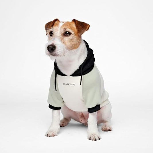 Spark Paws Dog Hoodie – Premium Dog Sweater for Small, Medium, and Large Dogs | Warm Outfits for French Bulldogs, Pitbull, Puppy, Winter Jacket Alternative - Olive Cream - L