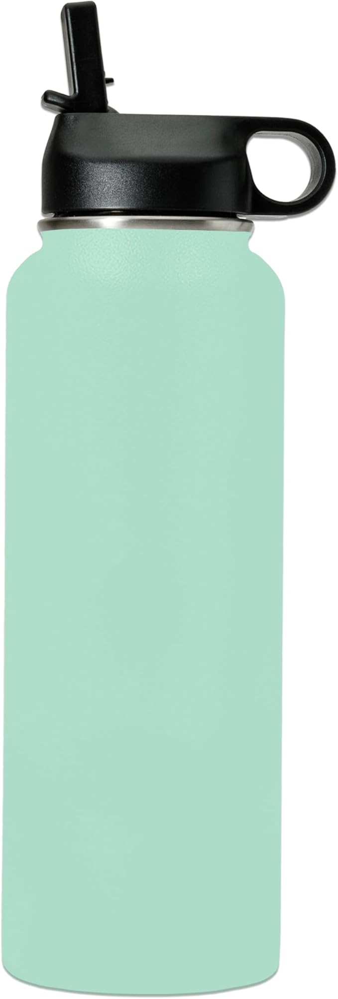 LaserGram Personalized Water Bottle, Cat with Butterfly, Stainless Steel Double Wall Vacuum Insulated with Flip Top Straw, Custom Engraved Gift (40oz / 1180ml Teal)