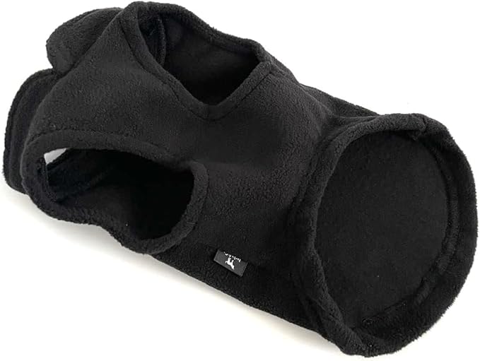 JACKO & CO - Fleece Vest Dog Sweater with Leash Ring - Soft, Warm & Lightweight Pullover Coat for Small & Medium Dogs, Puppies & Cats - Cozy Fall/Winter/Spring Pet Jacket (Black, Medium 6-10lbs)