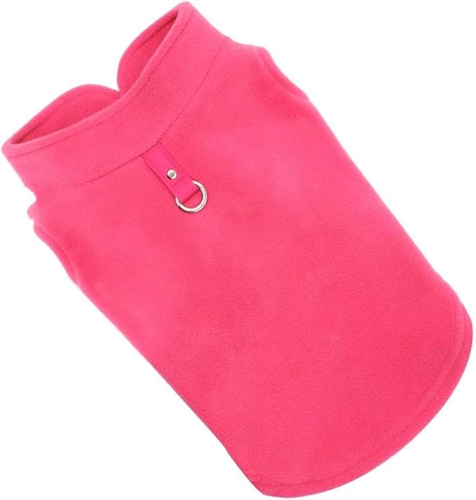 JACKO & CO - Fleece Vest Dog Sweater with Leash Ring - Soft, Warm & Lightweight Pullover Coat for Small & Medium Dogs, Puppies & Cats - Cozy Fall/Winter/Spring Pet Jacket (Pink, XX-Large 25-35lbs)
