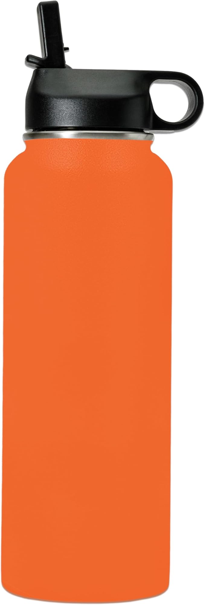 LaserGram Personalized Water Bottle, Dragon, Stainless Steel Double Wall Vacuum Insulated with Flip Top Straw, Custom Engraved Gift (40oz / 1180ml Orange)