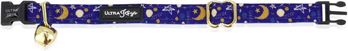 Ultra Joys Breakaway Cat Collar with Bells - Boy & Girl Kitten Collar - Luna Large