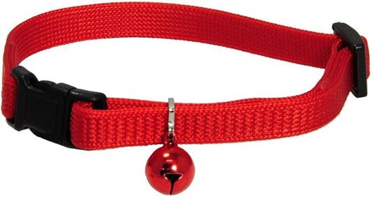 Red Cat Collar. Safety Release Buckle.! Free Bell. Adjustable Collar 1 Size Fits All Cats.