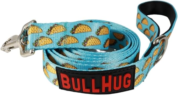 BULLHUG 6 FT Bulldog Leash with Padded Handle. Perfect for Bulldogs, French Bulldogs, Pugs & All Breeds. Leashes for Walking, Training Lead for Bulldogs (Taco)