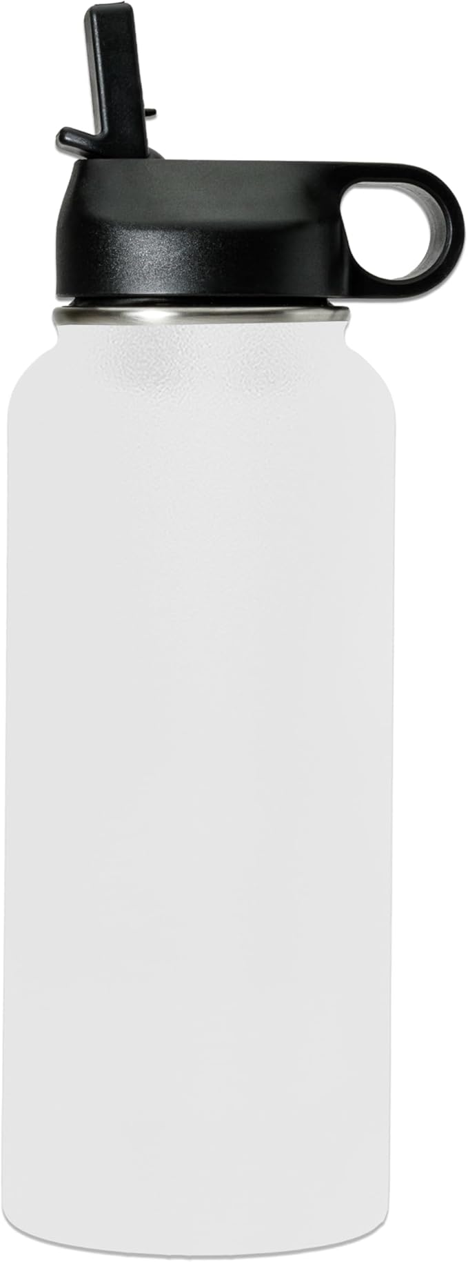 LaserGram Personalized Water Bottle, Dragon, Stainless Steel Double Wall Vacuum Insulated with Flip Top Straw, Custom Engraved Gift (32oz / 950ml White)