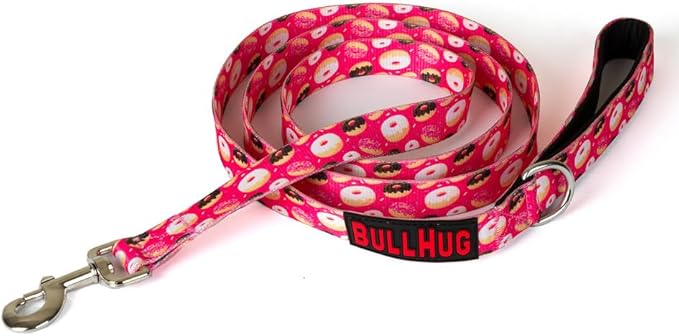 BULLHUG 6 FT Bulldog Leash with Padded Handle. Perfect for Bulldogs, French Bulldogs, Pugs & All Breeds. Leashes for Walking, Training Lead for Bulldogs (Donut)