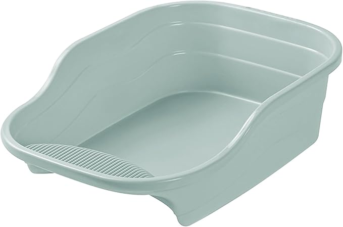 Small Cat Litter Box with High Sides,Cat Boxes for Indoor Cats,Cat Litter Pan for Kitty,Litter Box with Low Entry,Non-Slip Pedal,Easy to Clean,Anti-Splashing (Blue)