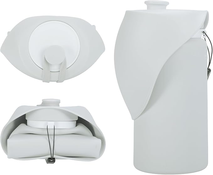 Portable Dog Water Bottle, Collapsible Leak-Proof Water Dispenser, Dog Travel Water Bottle for Hiking Travel, 550ml, Grey