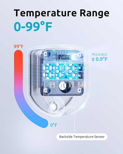 SEAOURA 2-in-1 Mini Aquarium Magnetic Cleaner with Digital Thermometer, Fish Aquariums Magnets Brush only for Glass Tank,Tiny Magnet Floating Cleaning Tool for 1-30 Gallons