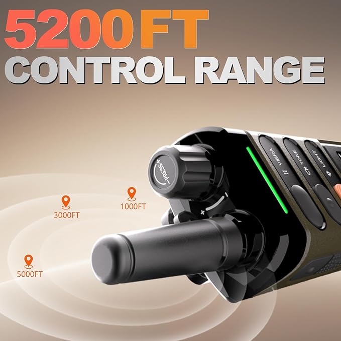 Dog Shock Collar 2 Dogs (15-120lb), 5200FT Range, IPX7 Waterproof, 4 Training Modes, Orange/Black