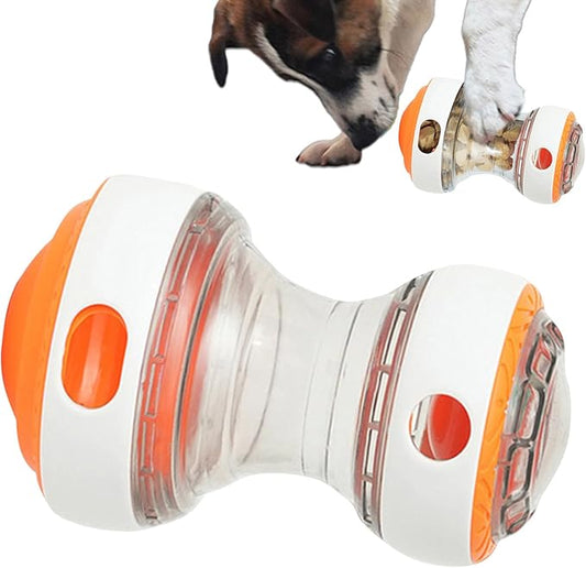 Dog Food Dispenser Puzzle Toy - Adjustable Rolling Treat Dispenser, Slow Feeder | Durable Puppy Enrichment Toy, Brain Stimulation, Mental Exercise, Interactive Pet Training