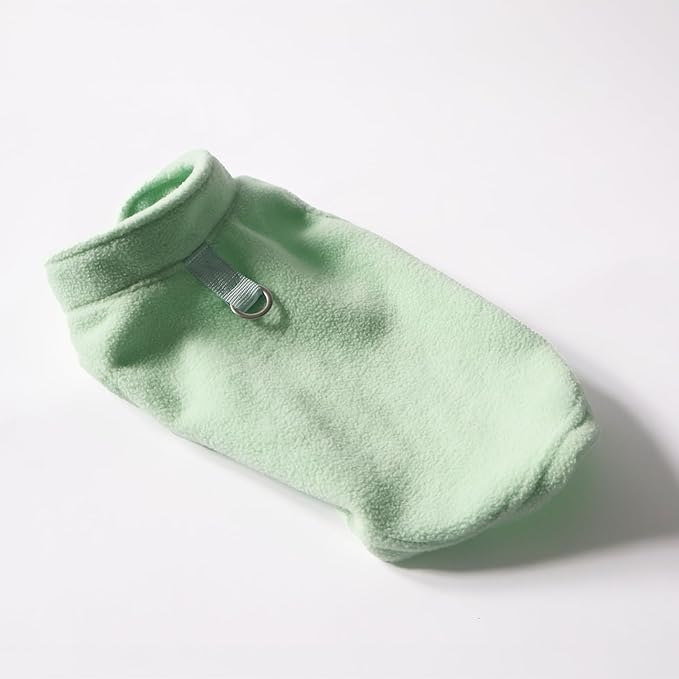 JACKO & CO - Fleece Vest Dog Sweater with Leash Ring - Soft, Warm & Lightweight Pullover Coat for Small & Medium Dogs, Puppies & Cats - Cozy Fall/Winter/Spring Pet Jacket (Mint Green, XL 17-25lbs)
