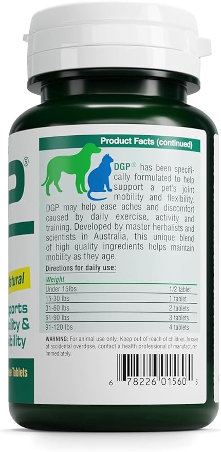 DGP, All-Natural Joint Supplement for Dogs - Joint Support with Turmeric, Boswellia Extract & More - Quick Effect for Pet Mobility Support - 180 Chewable Tablets (Pack of 3)