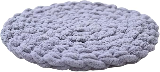 Cat Knitted Bed Mat, Extra-Soft Washable Warm Round Pads Cushions for Indoor Kittens, Cat Trees Towers, Perfect for Kneading and Sleeping (Blue-Grey,X-Large)