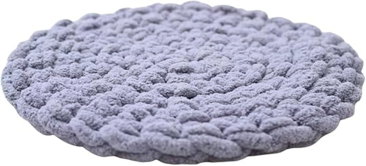 Cat Knitted Bed Mat, Extra-Soft Washable Warm Round Pads Cushions for Indoor Kittens, Cat Trees Towers, Perfect for Kneading and Sleeping (Blue-Grey,X-Large)