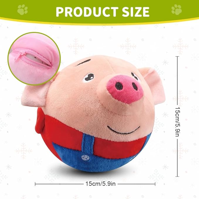 Dog Toys for Small Large Dogs,Puppy Toys to Keep Them Busy,Moving Interactive Squeaky Dog Toy,Active Moving Pet Plush Toy,Small Dog Toys (Red Pig+Blue Pig)