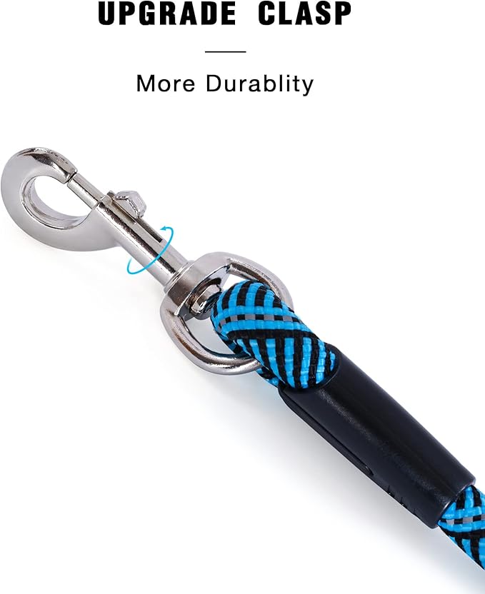 Long Dog Leash with Reflective Threads 15FT 20FT 30FT 50FT,Heavy Duty Bungee Dog Leashes for Small Medium Large Breed Dogs,Shock Absorbing Training Leash for Walking,Hunting,Camping&Yard