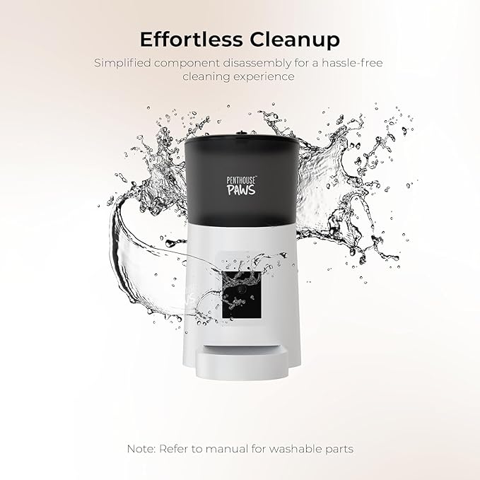 Smart HD Automatic Cat Feeder with 1080P Camera & Night Vision, 2-Way Audio, WiFi App Control, Anti-Jam 6L Cat Feeder with Backup Power, Easy to Clean, Schedules Up to 15 Meals for Cat & Dog, White