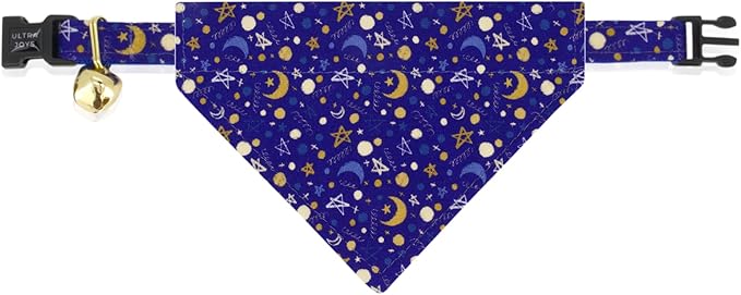 Ultra Joys Breakaway Cat Collar with Bells - Boy & Girl Kitten Collar - Luna Large