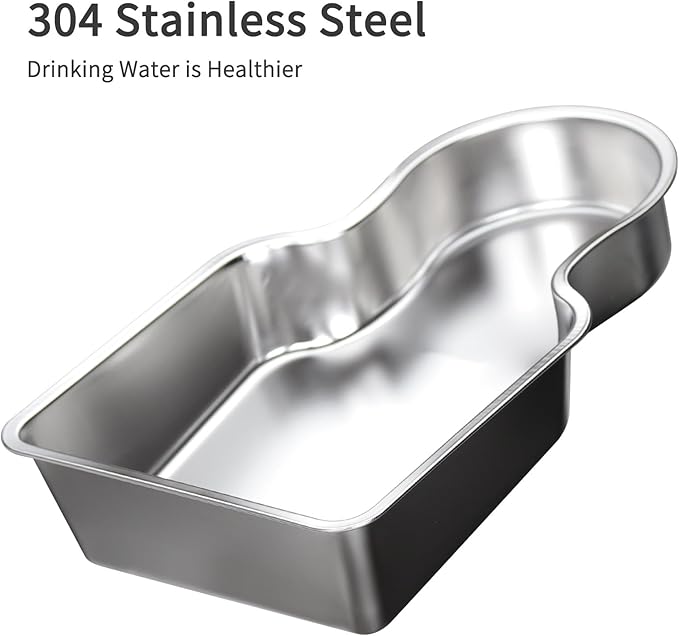 RIZZARI Stainless Steel Pet Water Feeder: 9.5L Beige Automatic Leak-Proof Gravity Dispenser - Without Filter - for 40-80 LB Senior Dogs with Arthritis - Garage Kitchen Use