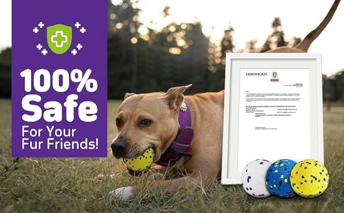 Dog Balls Tennis Ball Dog Toys for Aggressive Chewers, Floating Water Toy, Teething & Fetch Toy for Large Medium Small Dogs and Puppies (1 Ball)