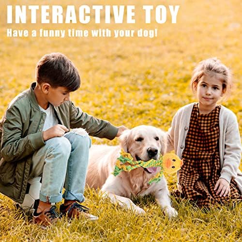 Rope Dog Toys to Keep Them Busy - Tug of War Dog Toys for Boredom Plush Interactive Squeaky Puppy Toys for Small Medium Large Dogs