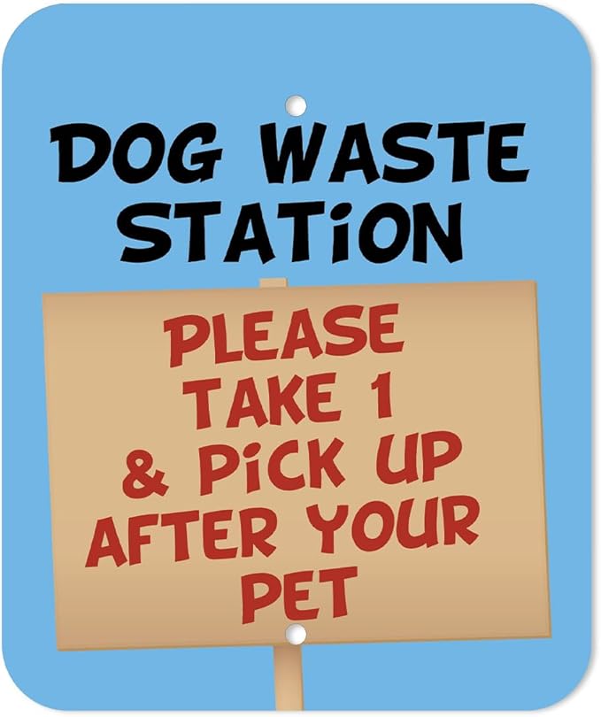 Dispense-Art™ Collection Dog House - Custom UV Printed Design on Rust-Proof Aluminum Starter Dog Waste Station/roll Bag System - Includes 400 Waste Bags & 10x12 Sign