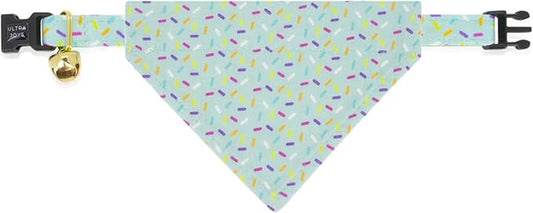 Ultra Joys Cat Collar - Breakaway with Bells & Bandana - Kitten to Large