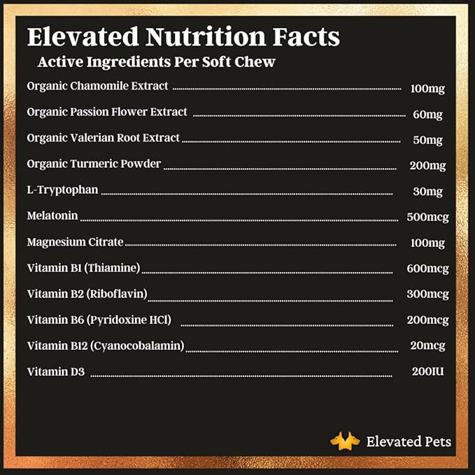 Calming Dog Treats for Anxiety Relief – Melatonin, Chamomile & L-Theanine | Sleep & Stress Support for Travel, Thunder, Barking