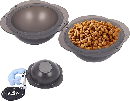 Portable Dog Bowls Travel Pet Bowls Food and Water Feeder, Pet Cats Puppies Feeding Watering Dish for Walking, Parking, Traveling, Camping (Grey)