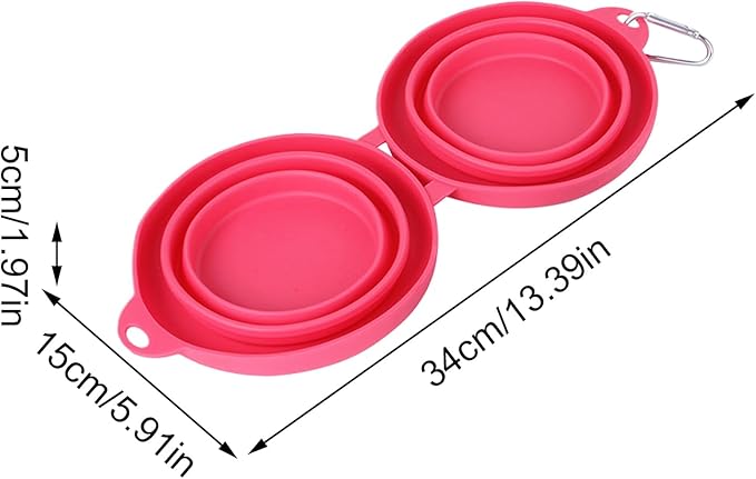 Dog Feeding Bowl,Silicone Dishwasher Safe Foldable Containers,Dog Food and Water Bowl Set | for Small Medium Pet Car Hiking Camping Indoor Outdoor