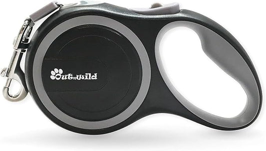 OUTnWILD Retractable Dog Leash, 16 ft Heavy Duty Dog Leash for Large Breeds/Pets Up to 110 lbs, 360° Tangle Free Design with One Touch Quick-Lock Braking System & Anti-Slip Handle. (Black, L)