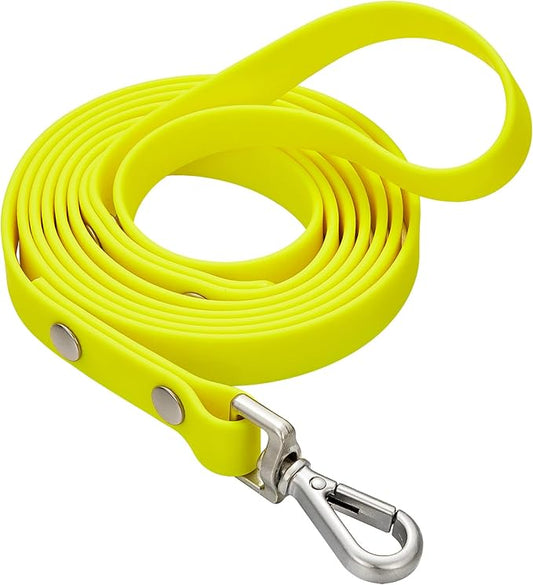 Waterproof Long Dog Training Leash 15ft Outdoor PVC Dog Leashes Great for Large Medium Small Dog Training Lead,Beach,Yard,Play,Camping(Yellow