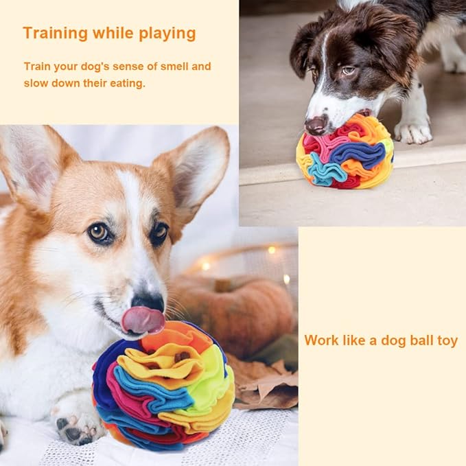 Snuffle Ball - Snuffle Ball for Dogs Large Breed, Interactive Dog Toys to Keep Them Busy, Dog Puzzles for Large Dogs with Storage Bag Machine Washable