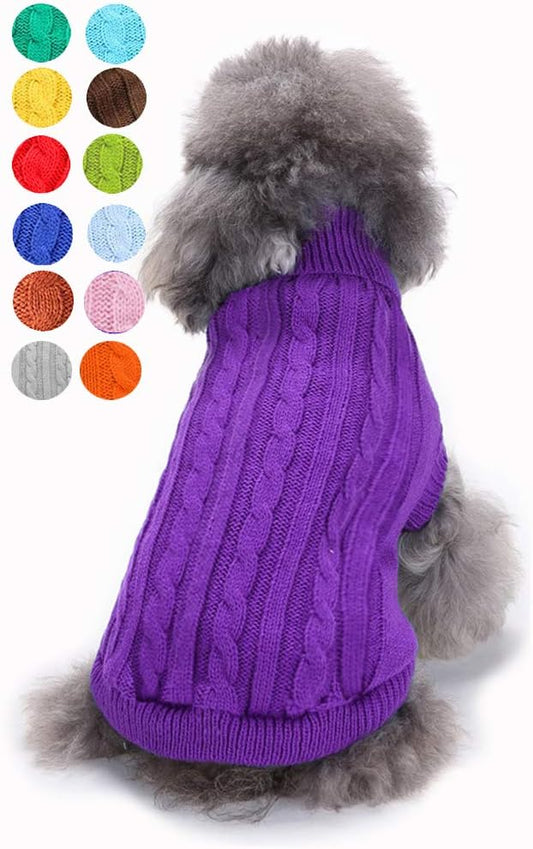 Dog Sweater, Warm Dog Sweaters for Small Dogs Medium Large Dogs, Cute Winter Classic Turtleneck Pet Sweater Cat Sweater Dog Clothes Coat Dog Christmas Sweaters for Girls Boys Dog Puppy Cat